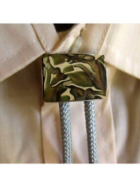 Vintage Bolo Western Necktie 1980's Gray 34" Southwestern Cowboy